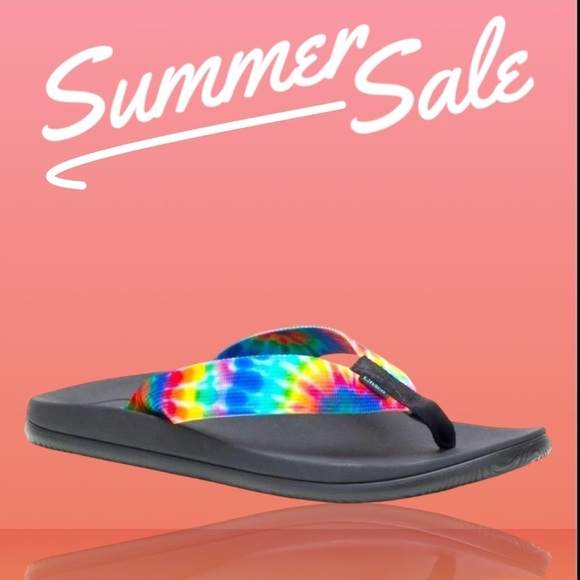 Chaco Chillos Flip Flop Sandals Dark Tie Dye Black  Rainbow shoe Men’s size 10
